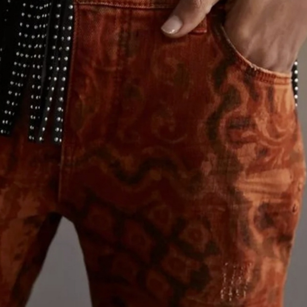 EUC Anthropologie Pilcro Slim Boyfriend Jeans Sz 26 Red/Orange, Distressed, Crop - Picture 3 of 16